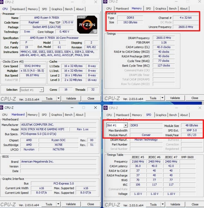 华硕：AMD锐龙平台也能扩展至192GB大内存，能上单条48GB DDR5内存