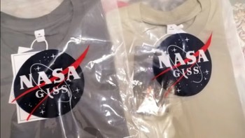 NASA GISS重磅260g纯棉短袖t恤男纯色圆领厚实不透纯白打底衫男女体恤上衣 白色 L体重130-150斤