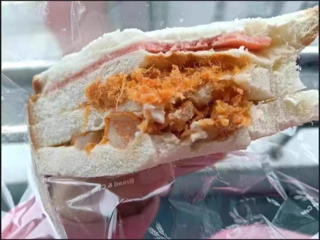 早餐三明治芝士夹心鸡肉紫米肉松味面包
