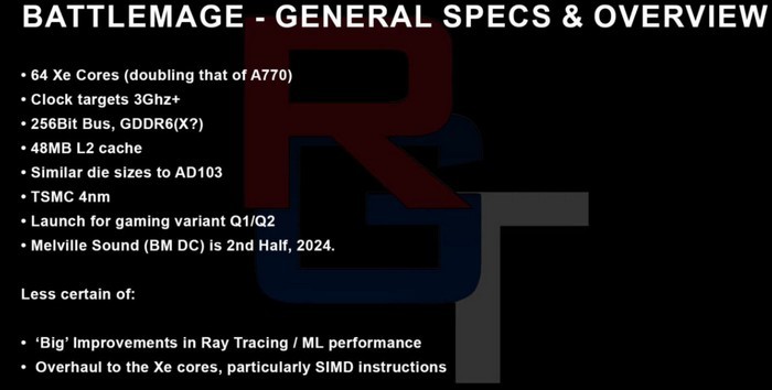 网传丨英特尔新一代锐炫更多规格曝光、核心翻番、台积电4nm、高主频、低功耗