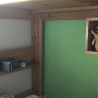 新春儿童房改造-墙壁和高低床储物格