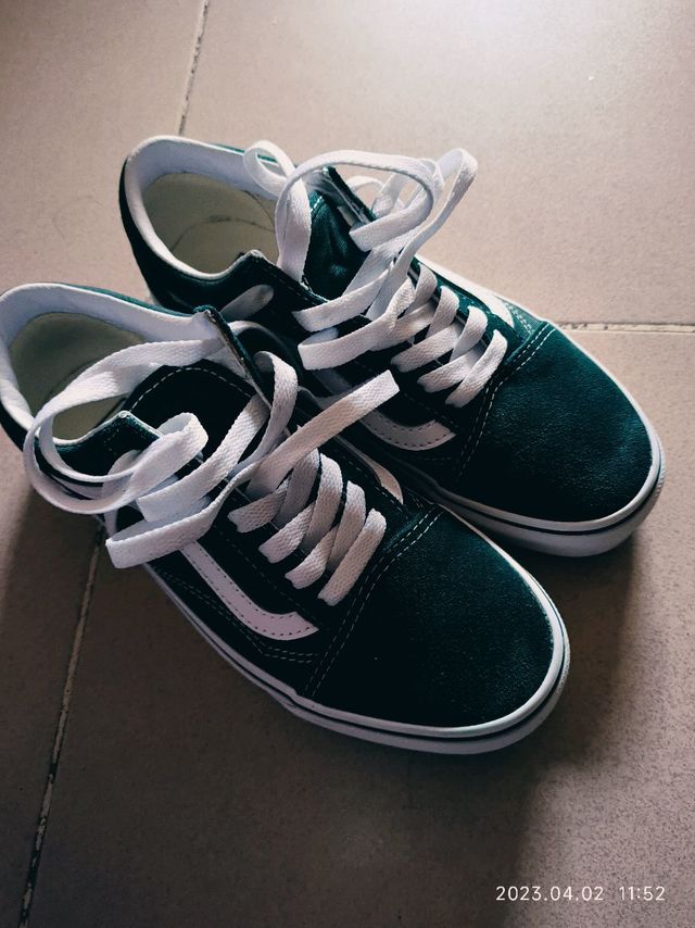 vans 墨绿色 针不戳