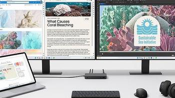 微软发布 Surface Thunderbolt 4 Dock 扩展坞，一拖八，支持雷电4