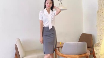 工作服职业气质女神范白色短袖衬衫女夏季工装高端ol通勤正装套装