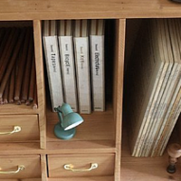复古杉木梯形组合置物架---抽屉收纳盒 分隔书架