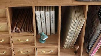 复古杉木梯形组合置物架---抽屉收纳盒 分隔书架