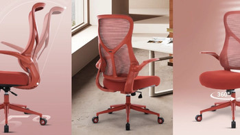 小米有品火烈鸟工学椅，原生海绵坐垫+35°自由逍遥，90°翻转扶手+S型曲线椅背