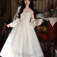 要用最漂亮裙子来迎接夏天(˵¯͒〰¯͒˵)之白色吊带裙系列