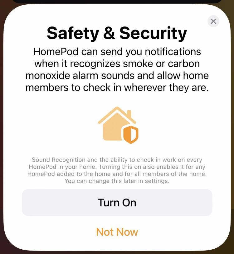 HomePod启用声音识别，监测到烟雾警报时通知用户