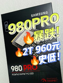 三星980Pro暴跌！964元历史低价，抢一块？