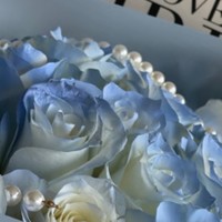 520的碎冰蓝玫瑰花束，满满的高级感