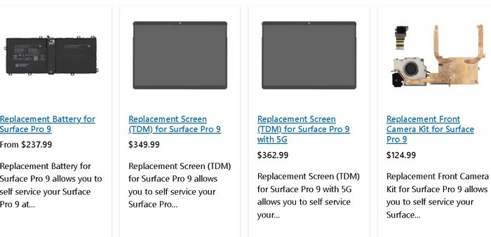 微软官网上架笔记本零配件，为 Surface Pro 9, Surface Laptop 5 等