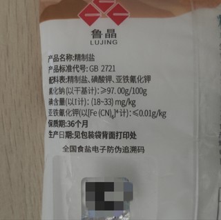 鲁晶含碘食用盐！