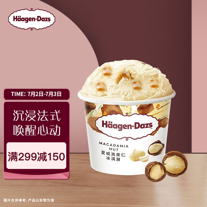 美味的哈根达斯（Haagen-Dazs）经典夏威夷果仁口味冰淇淋