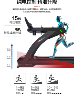 疯拿铁T5商用跑步机健身器材触控屏电跑