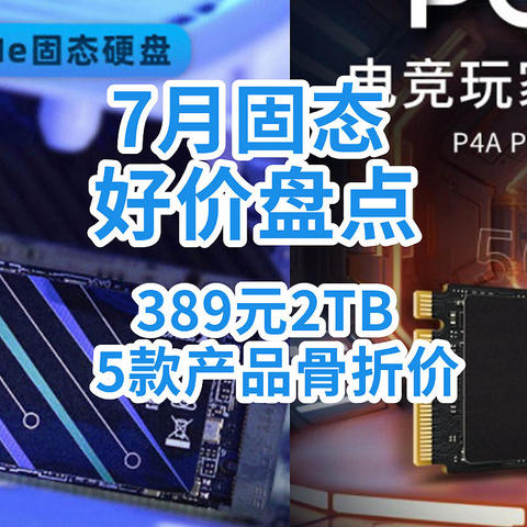 389元2T又来了！这5款骨折价固态赶紧上车！7月大降价！