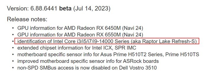 粮草先行：知名硬件检测工具 AIDA64 已经支持还未发布的第14代酷睿桌面级处理器