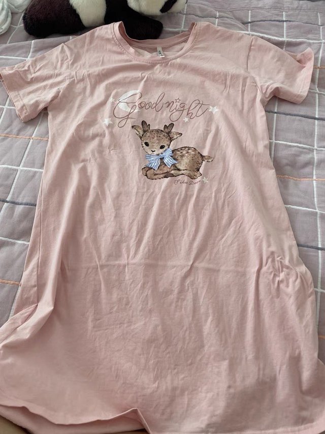 安之伴纯棉睡裙女短袖夏季薄款