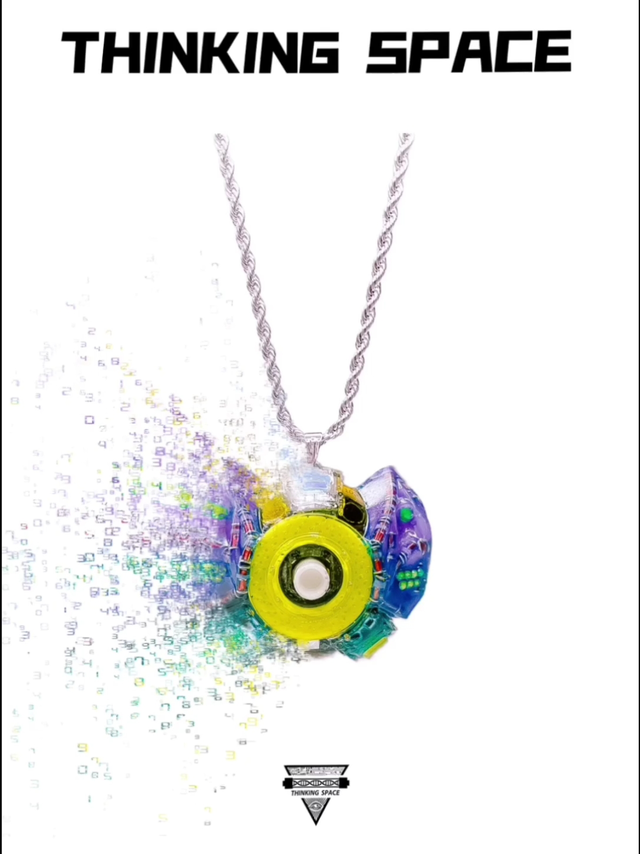 原创赛博朋克风格夜光科幻手工项链