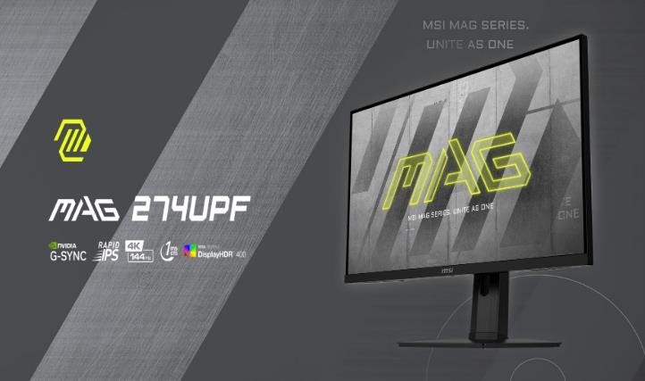 微星发布 MAG 274UPF 小尺寸电竞屏、4K/144Hz、支持KVM