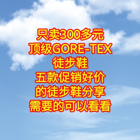 只卖300多元，顶级GORE-TEX徒步鞋。五款促销好价的徒步鞋分享，需要的可以看看