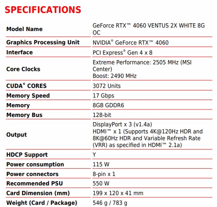 微星发布 RTX 4060 Ventus 2X White 8GB OC“万图师”白色版、紧凑双风扇