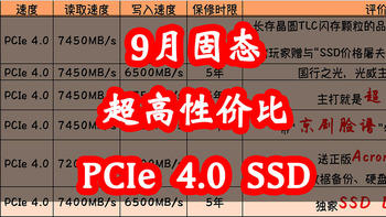 9月份一定要选购大容量SSD！四海哥带你挑选高性价比固态，PCIe 4.0 SSD选购清单！