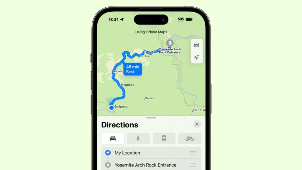 iOS 17 苹果地图，可提前建议用户在手机信号较差的地区下载离线导航