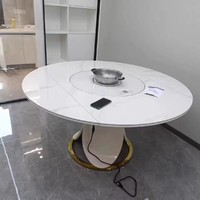 可伸缩岩板方圆两用餐桌是一款现代简约的家具