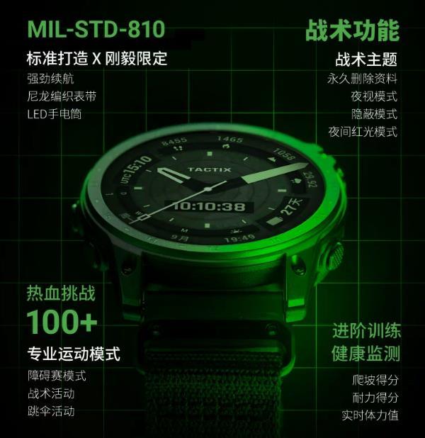 佳明推出 泰铁时 tactix 7 AMOLED 版智能手表，提供战术模式、跳伞者可用、更专业进阶运动训练