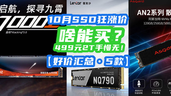 10月SSD狂涨价：499元2T且买且珍惜！爱国者P7000Z手慢无！269元1T成主流【固态好价】