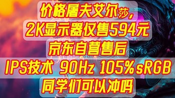 价格屠夫艾尔莎，2K显示器仅售594元京东自营售后【 IPS技术 90Hz 105%sRGB 】可以冲吗