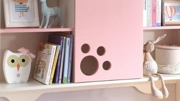 林氏家居 书桌书柜组合 一体转角书桌EA2V——打造温馨粉白书房