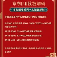 京东茅台放量，平安领9.9元出行券，中行信用卡30-10，建行双十一满减汇总