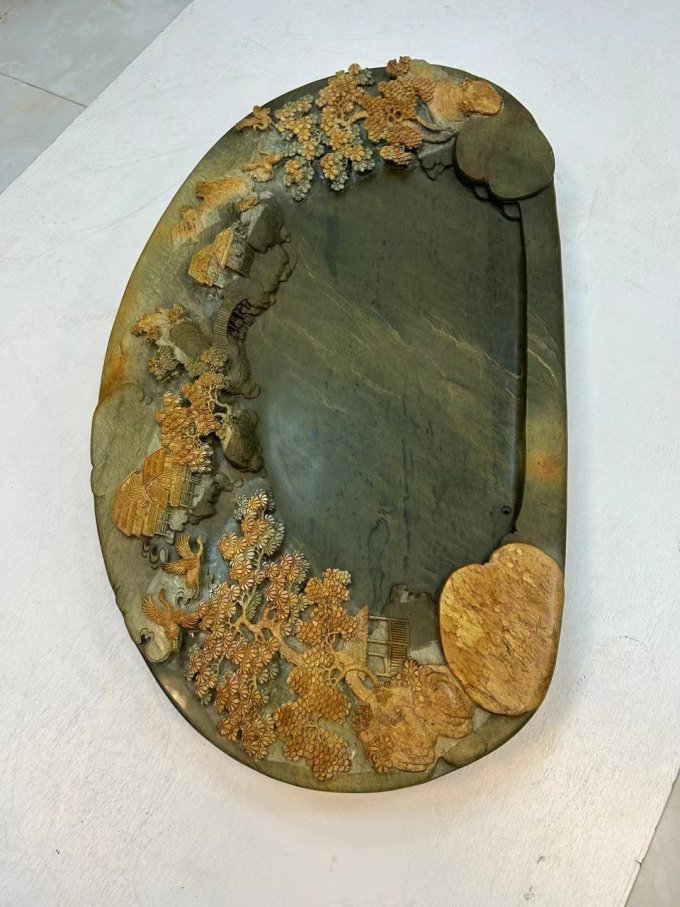 新款绿端石茶盘