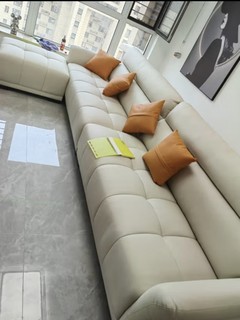 AUZU真皮沙发意式简约直排式客厅小户型奶油风钢琴键皮艺家具 3.6米多人位
