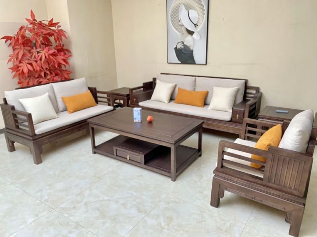 家有品致 沙发 实木新中式古典金丝檀木色