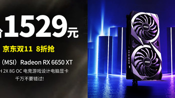 双11神价1529元，微星（MSI）Radeon RX 6650 XT MECH 2X 8G OC 电竞游戏设计电脑显卡