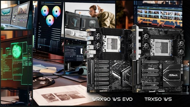 华擎发布 TRX50 WS 和 WRX90 WS EVO 顶级工作站主板、支持AMD新一代线程撕裂者、热管+风扇主动散热、双万兆