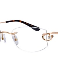 18K金黄金珠宝眼镜：时尚与珍贵的完美交织