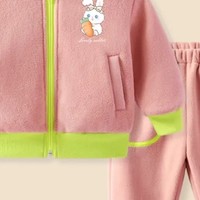 拉夏贝尔女童冬季套装儿童加绒外套2023新款童装宝宝保暖运动衣服