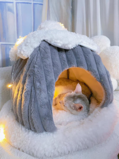 冬日保暖必备！封闭式猫窝，让你的猫咪过个温暖的冬天 