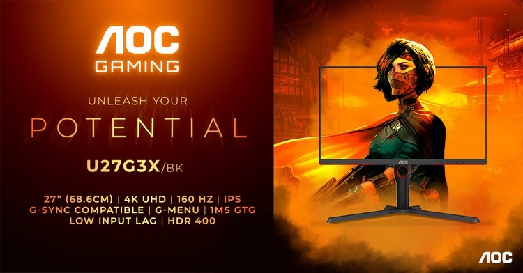 AOC冠捷发布“爱攻” AGON U27G3X 和 U32G3X 4K 游戏显示器，160Hz高刷、1ms延迟