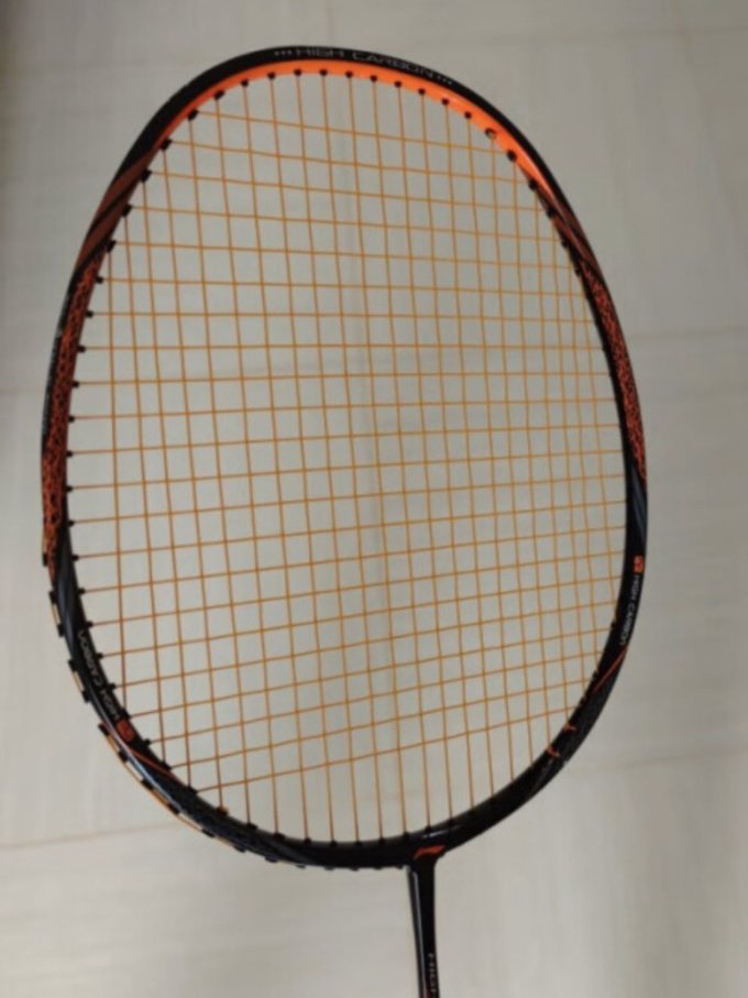 李宁lining初中级进阶全碳素羽毛球拍单拍hc1100黑橙已穿线