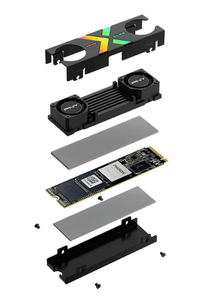 PNY必恩威发布 CS3150 系列SSD ，12GB/s读速，带风扇和 RGB 灯效
