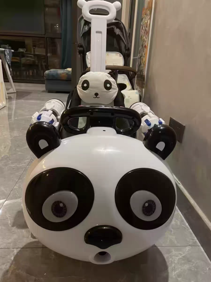 熊猫儿童电动车四轮汽车宝宝摇摇车小孩遥控玩具可坐人摩托车遛娃