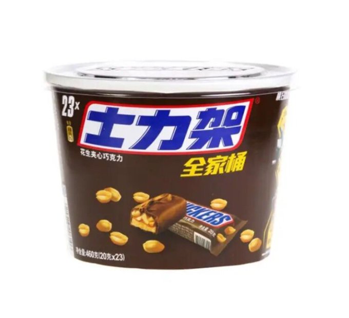 士力架士力架花生夹心巧克力家庭装桶装460g朱古力横扫饥饿零食小吃