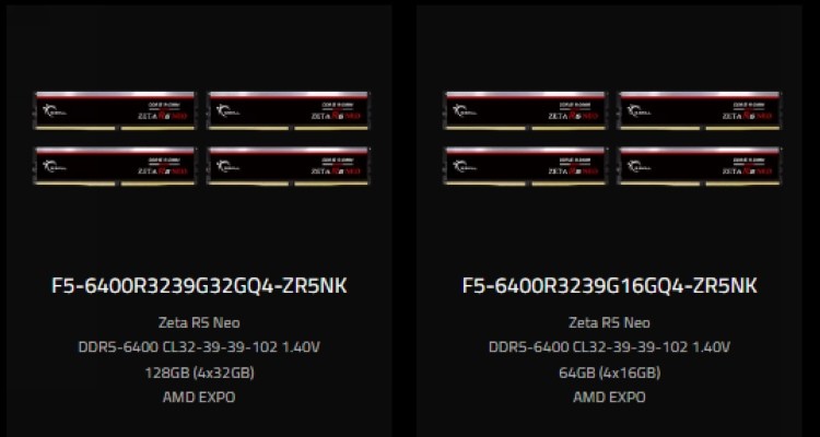 芝奇发布 Zeta R5 Neo 系列内存，为 AMD Threadripper Ryzen 7000 新撕裂者