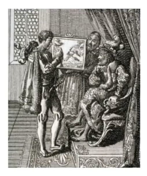 哥伦布向葡王若奥二世建议西航