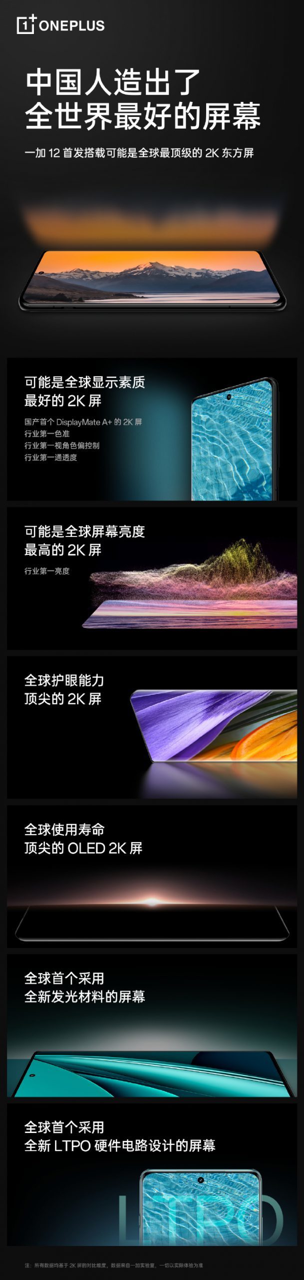 预热丨一加12 将提供三种配色、全球首发 2K OLED “东方屏”、巅峰影像